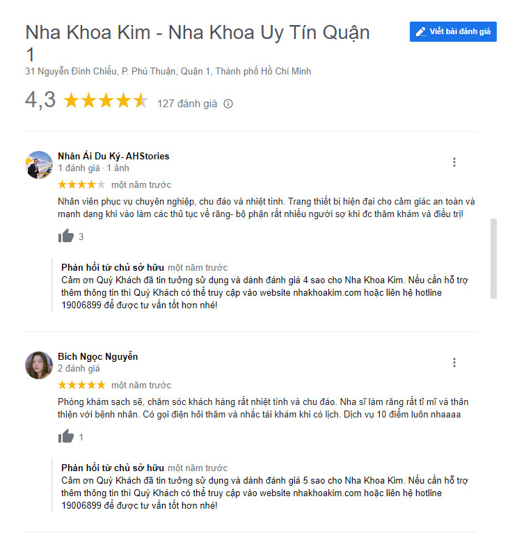 Review khách hàng đã làm răng sứ tại Nha khoa Kim