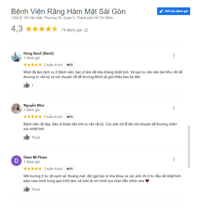  Bệnh viện răng hàm mặt Sài Gòn