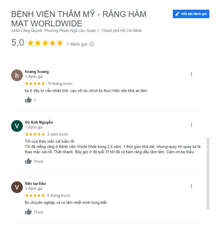 Bệnh viện răng hàm mặt Worldwide