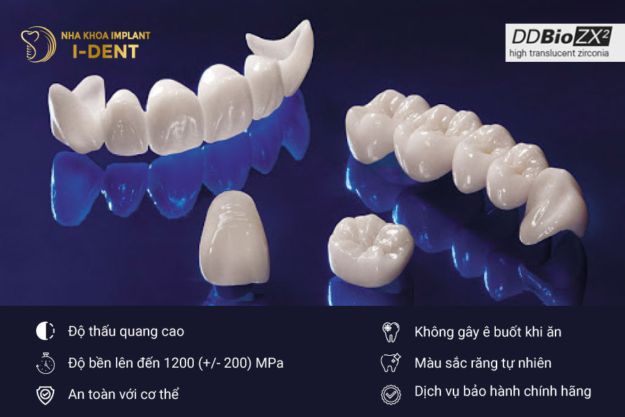 Các thông số kỹ thuật của Răng sứ Đức Zirconia DDBio