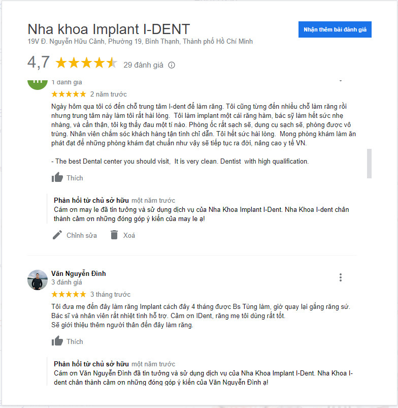 Review của Khách hàng đã tới cấy ghép implant tại Nha khoa I-DENT