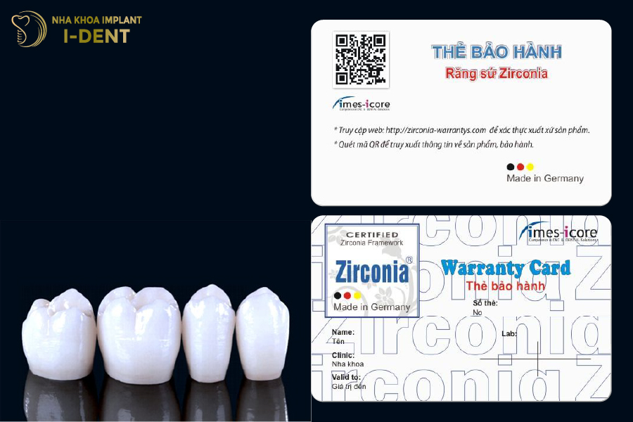 Thẻ bảo hành răng sứ Zirconia