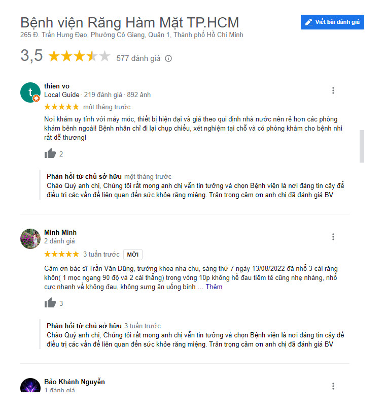 Review Bệnh viện răng hàm mặt