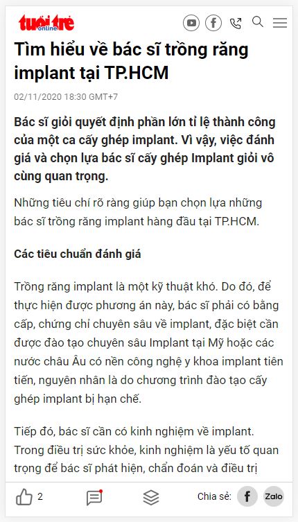 Báo chí nói về Nha Khoa I-DENT